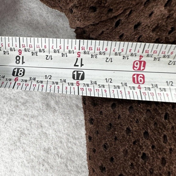 Sheri Bodell Suede Jacket Womens SMALL Brown Eyelet Artsy Zip Up Leather Coat - Picture 13 of 15